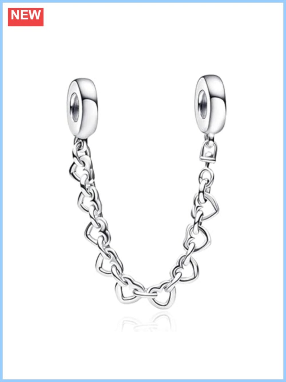 925 Sterling Silver Heart Charm Bead for Bracelets